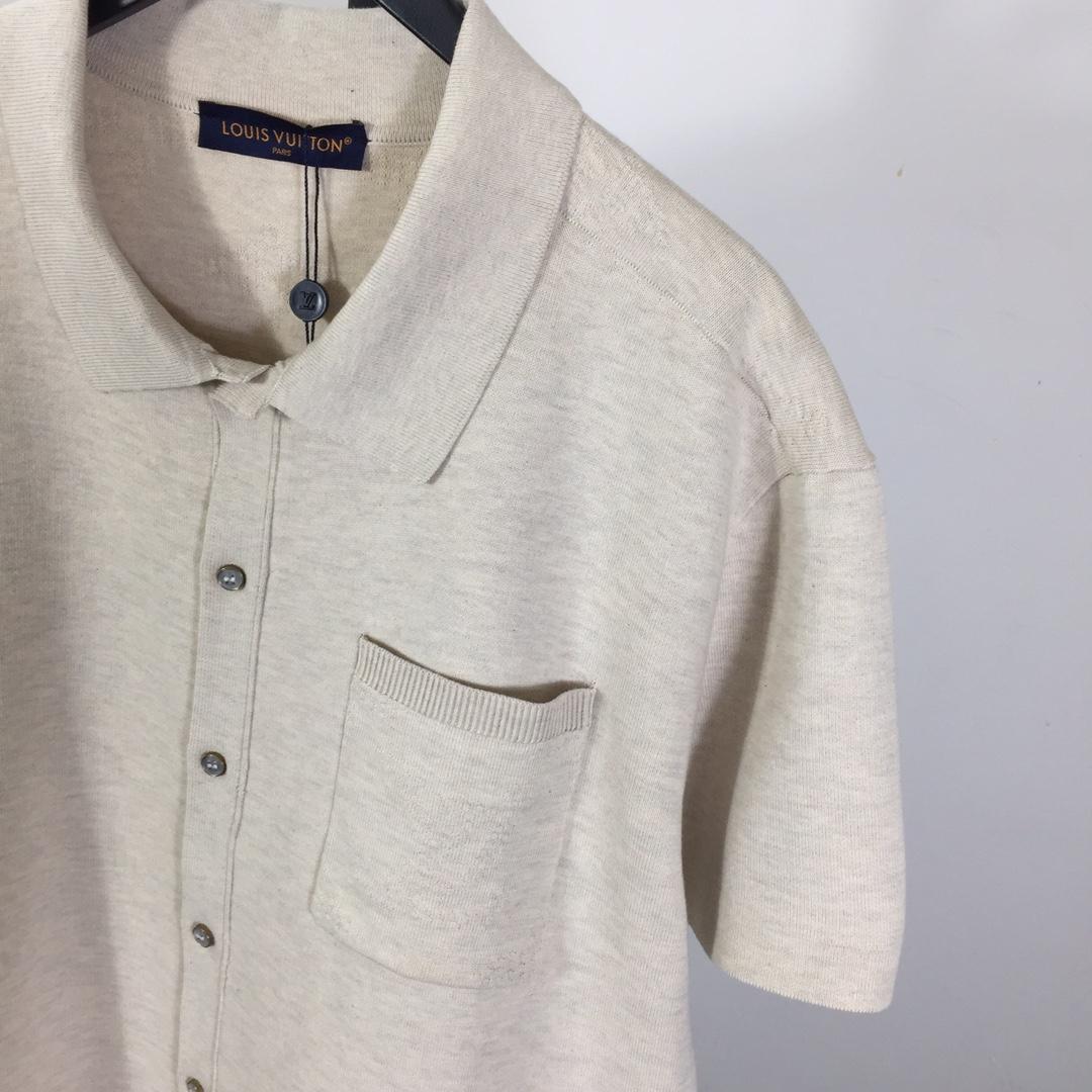 Louis Vuitton Monogram Embossed Short-Sleeved Knit Shirt - DopestKickz
