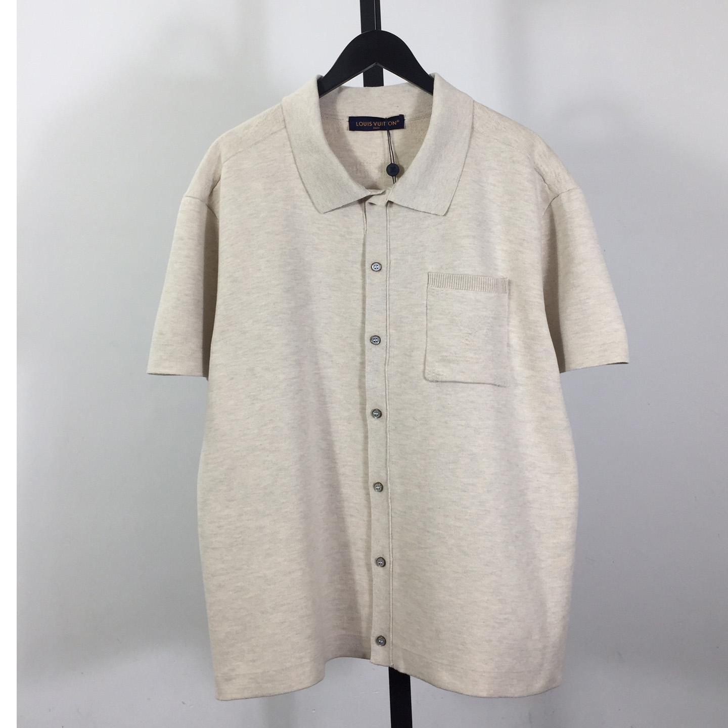 Louis Vuitton Monogram Embossed Short-Sleeved Knit Shirt - DopestKickz