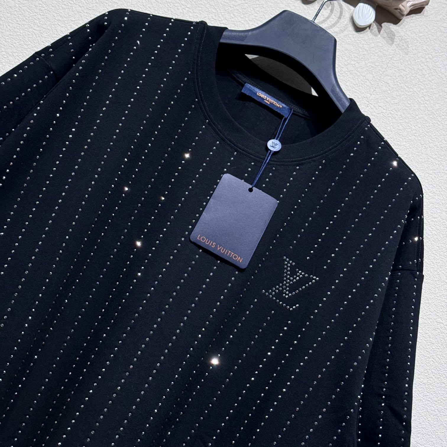 Louis Vuitton Crystal Embellished Cotton T-Shirt   1AFYDU - DopestKickz