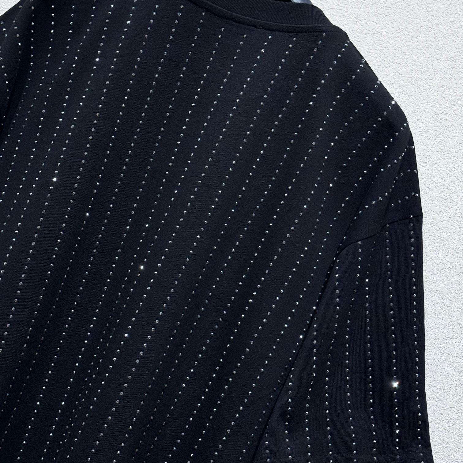 Louis Vuitton Crystal Embellished Cotton T-Shirt   1AFYDU - DopestKickz