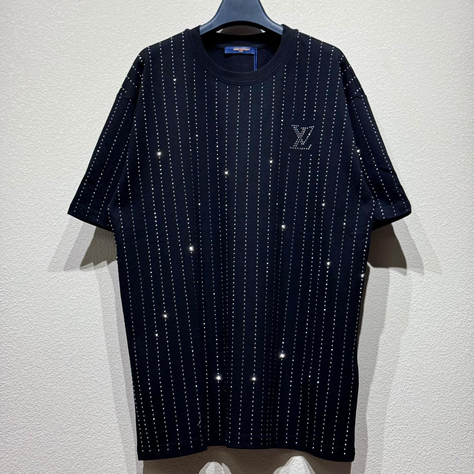 Louis Vuitton Crystal Embellished Cotton T-Shirt   1AFYDU - DopestKickz