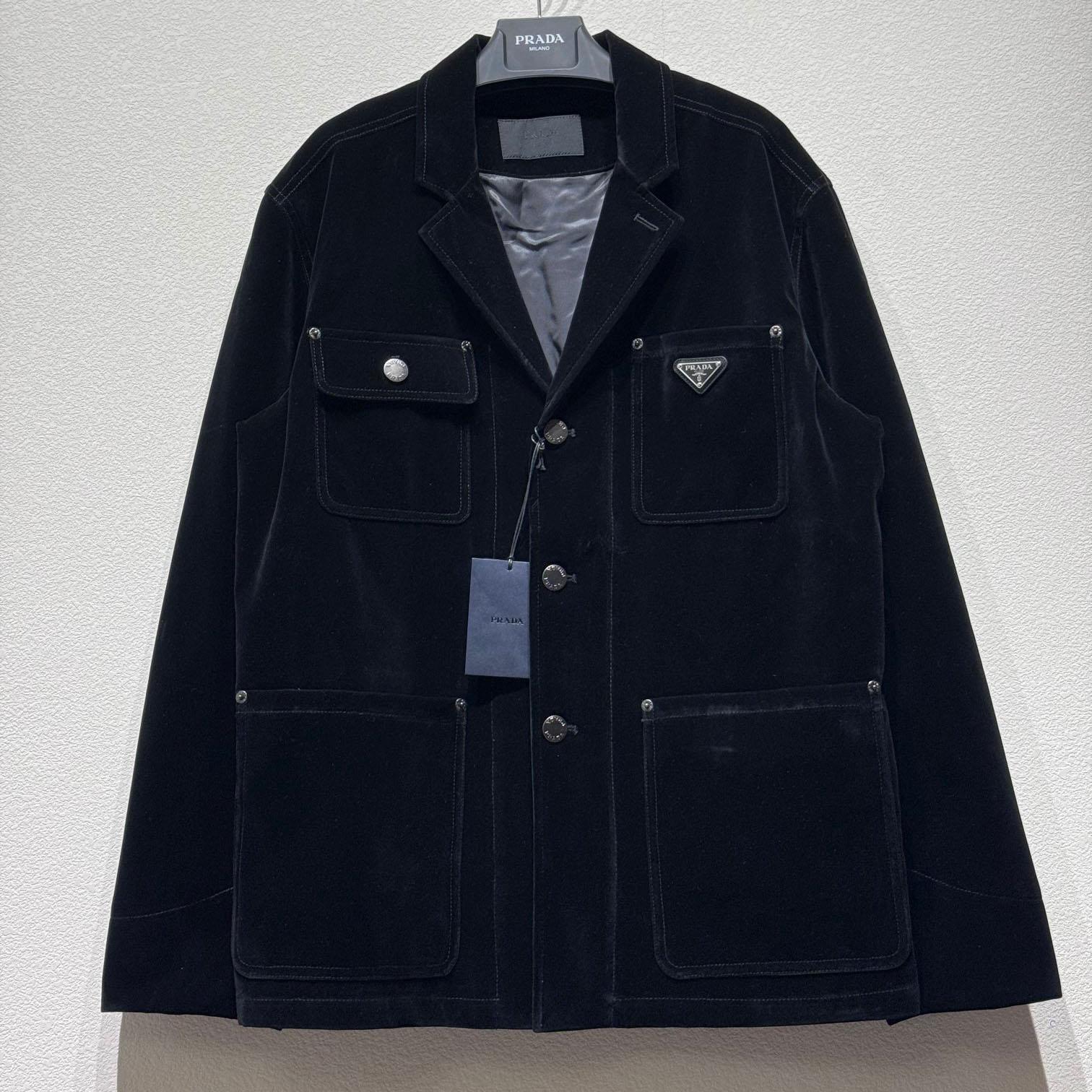 Prada Blouson In Velvet Denim - DopestKickz