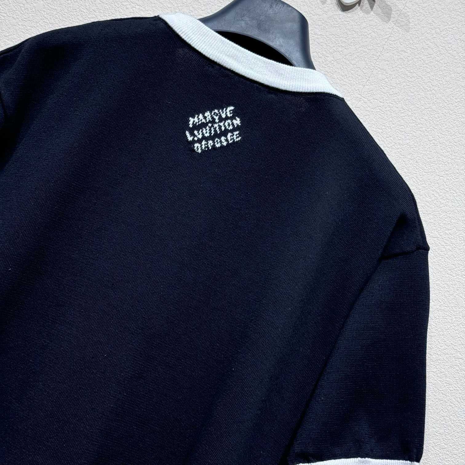 Louis Vuitton Graphic Intarsia Short-Sleeved Cotton Crewneck   - DopestKickz
