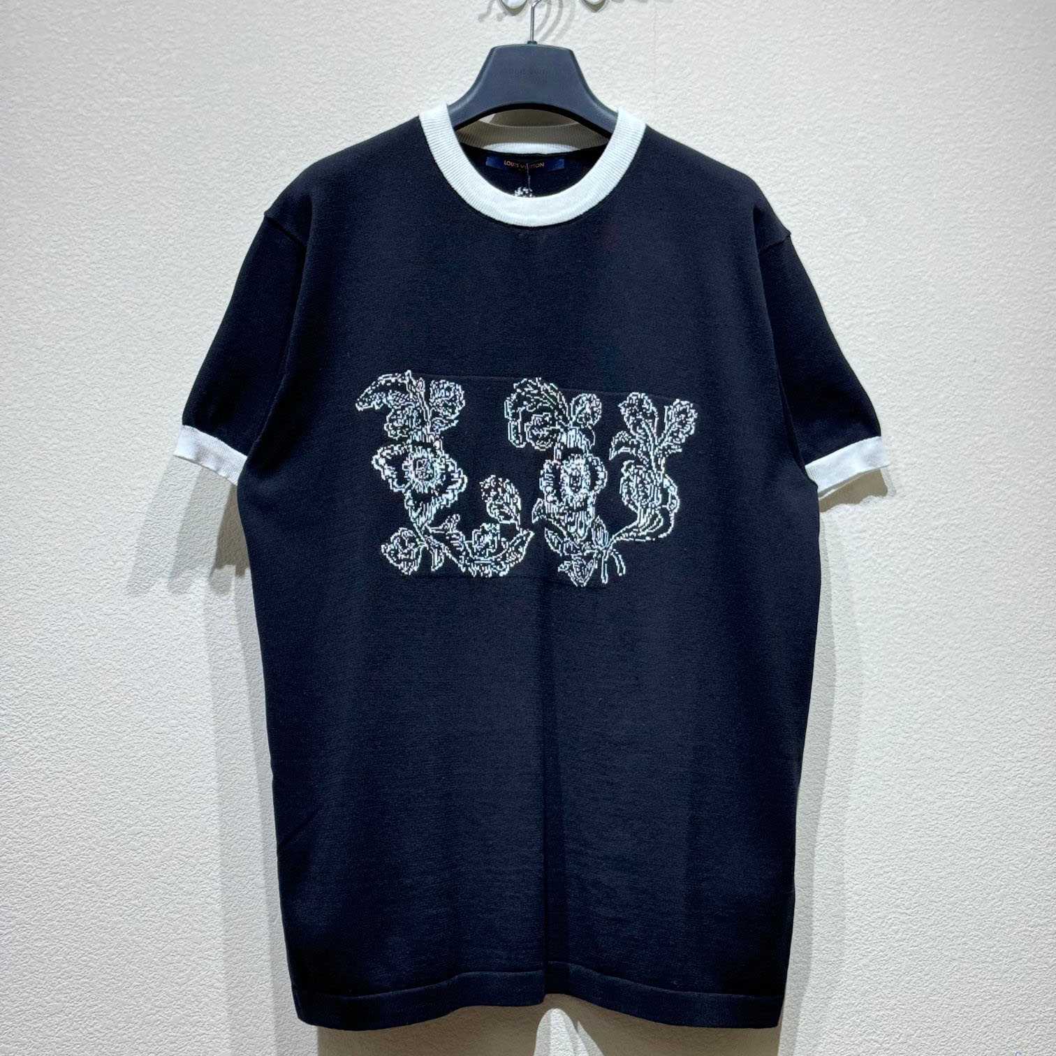 Louis Vuitton Graphic Intarsia Short-Sleeved Cotton Crewneck   - DopestKickz