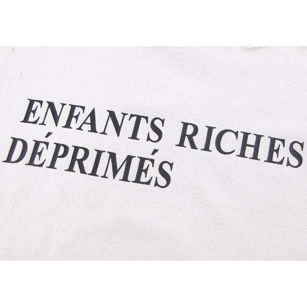 Enfants Riches Déprimés Cropped Distressed Logo-Print Cotton-Jersey - DopestKickz