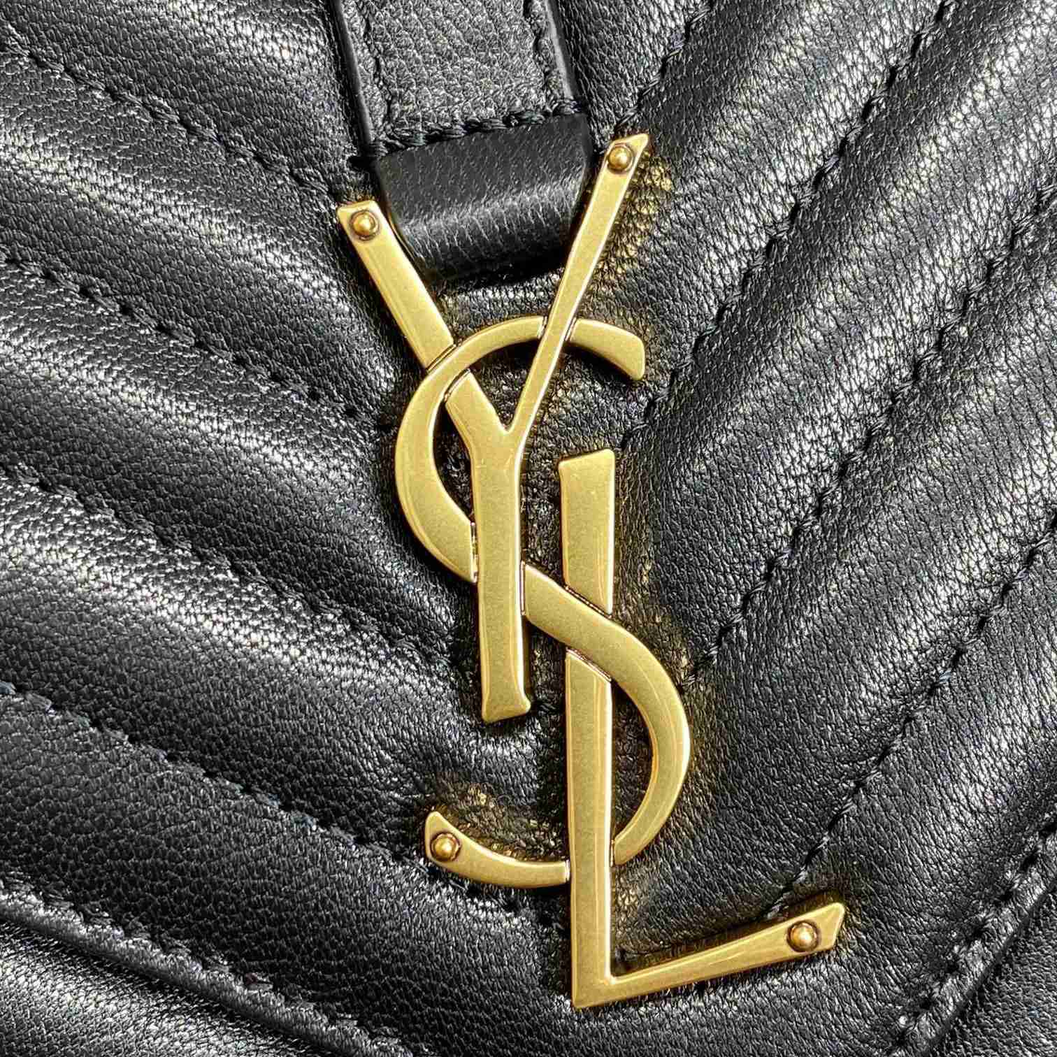 Saint Laurent Black Matelassé Sheepskin Large College Bag  32cm - DopestKickz