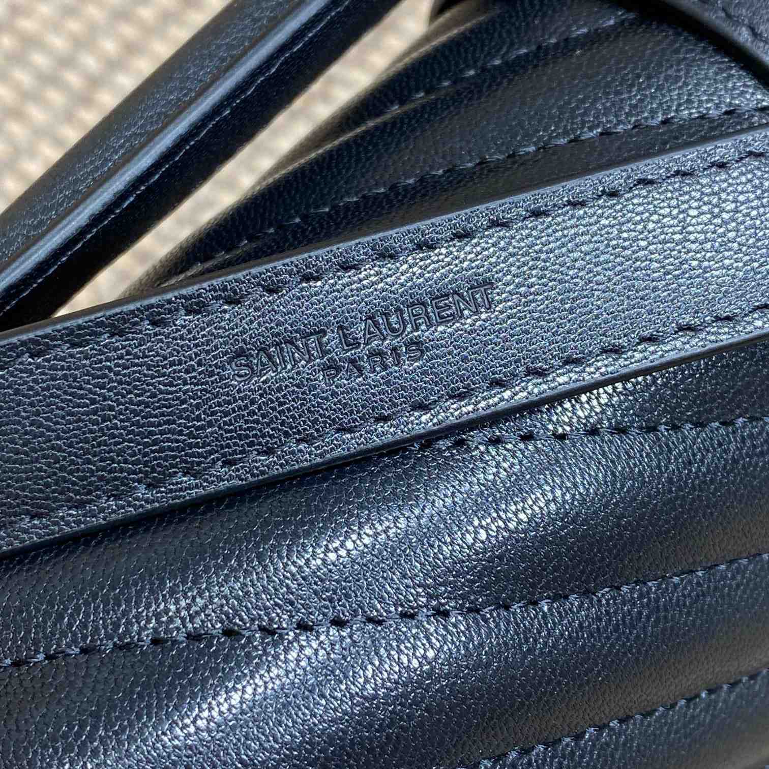Saint Laurent Black Matelassé Sheepskin Large College Bag  32cm - DopestKickz