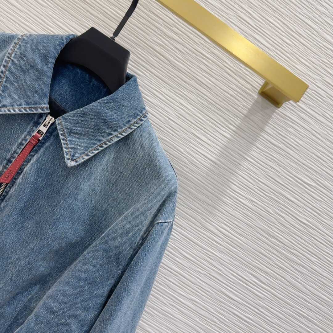 Loewe Women's Blue Draped Denim Jacket - DopestKickz