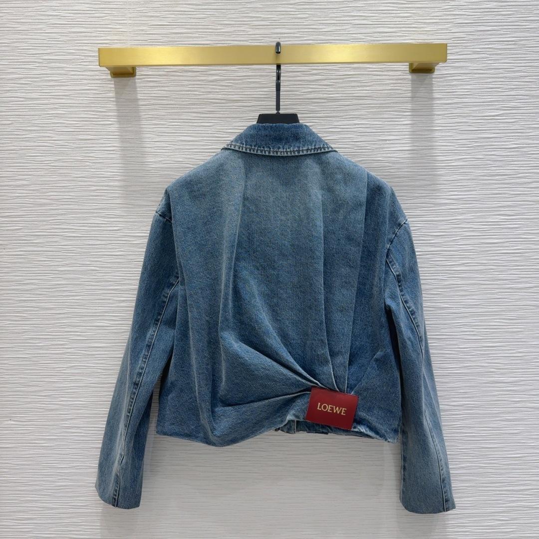 Loewe Women's Blue Draped Denim Jacket - DopestKickz