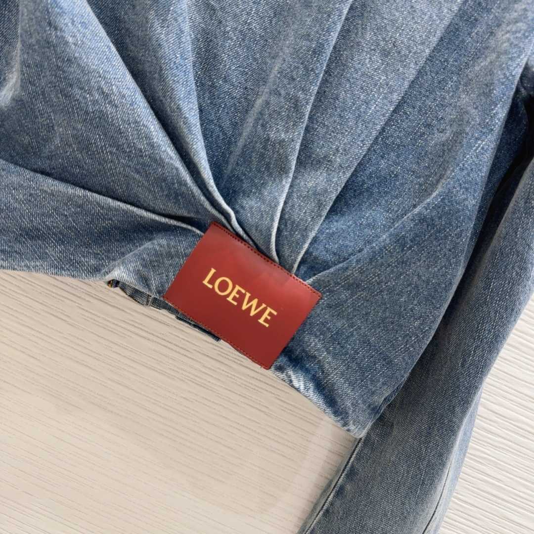 Loewe Women's Blue Draped Denim Jacket - DopestKickz