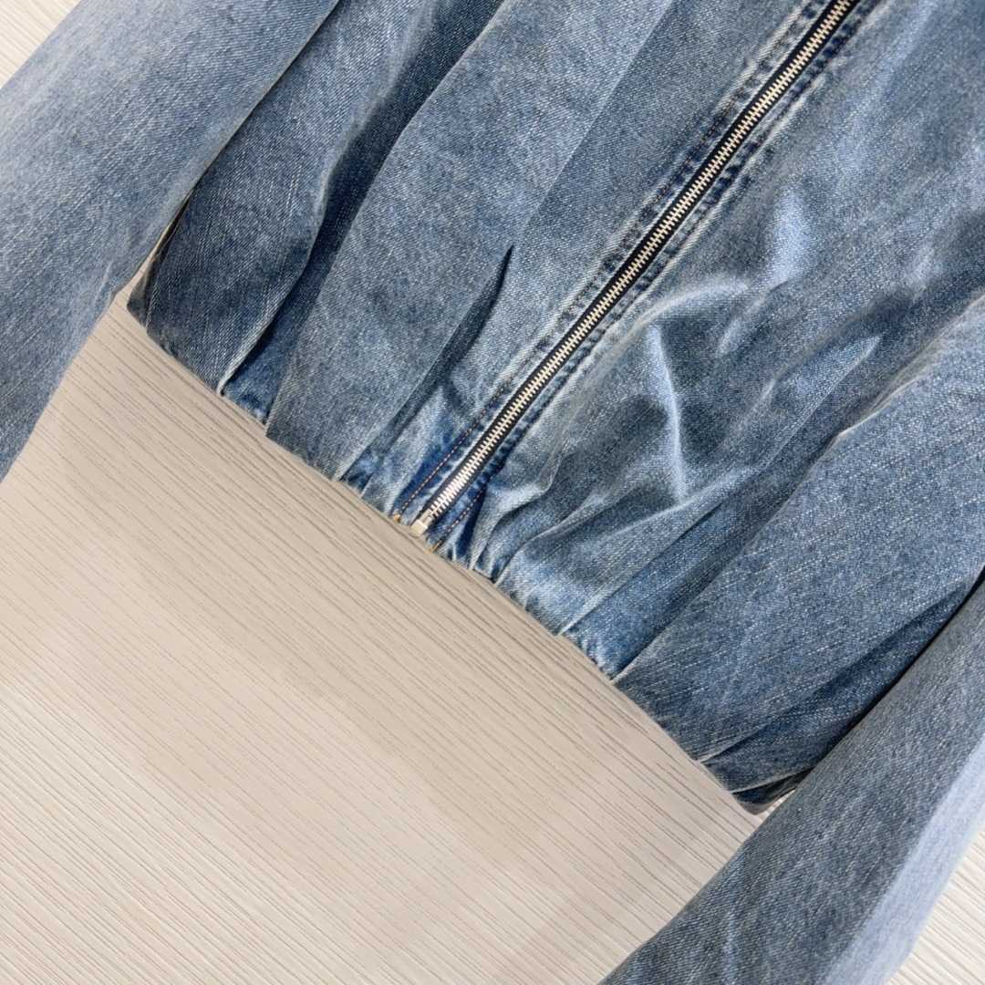 Loewe Women's Blue Draped Denim Jacket - DopestKickz