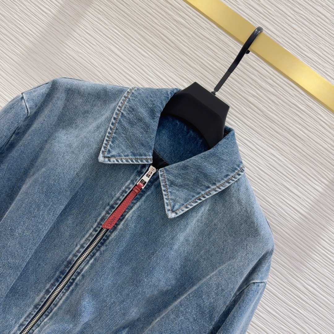 Loewe Women's Blue Draped Denim Jacket - DopestKickz