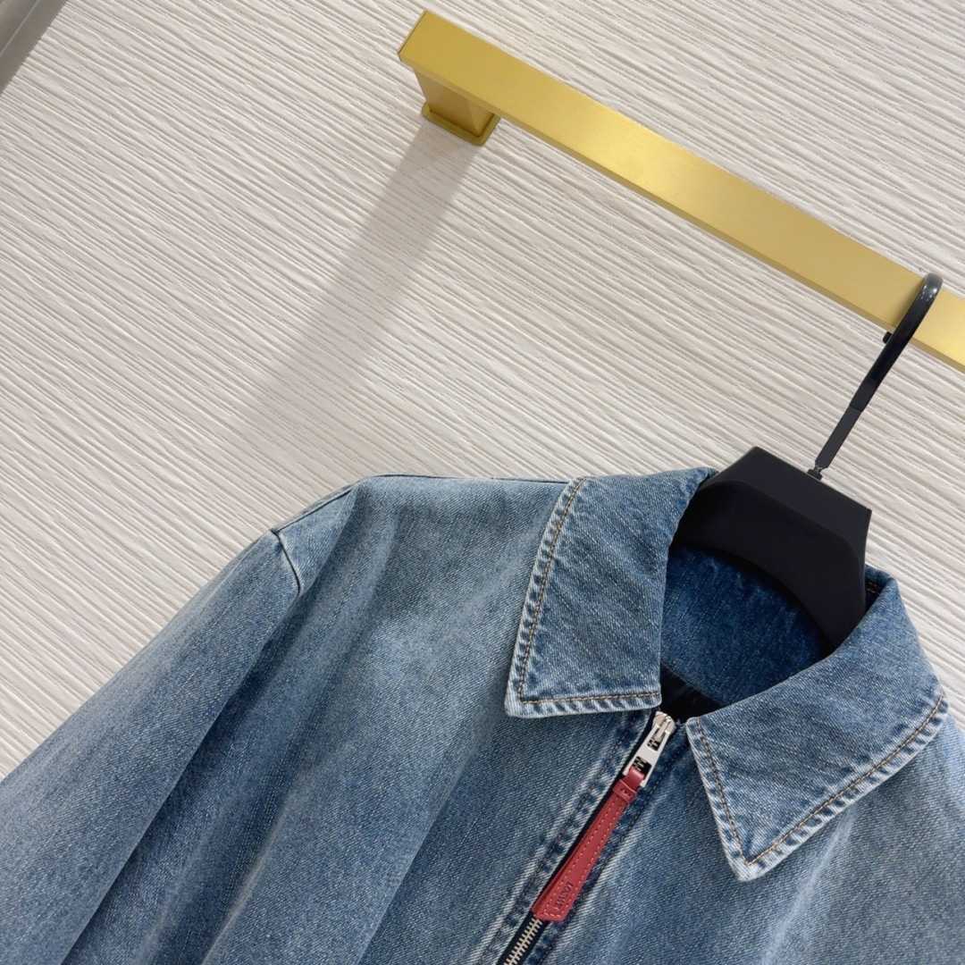 Loewe Women's Blue Draped Denim Jacket - DopestKickz