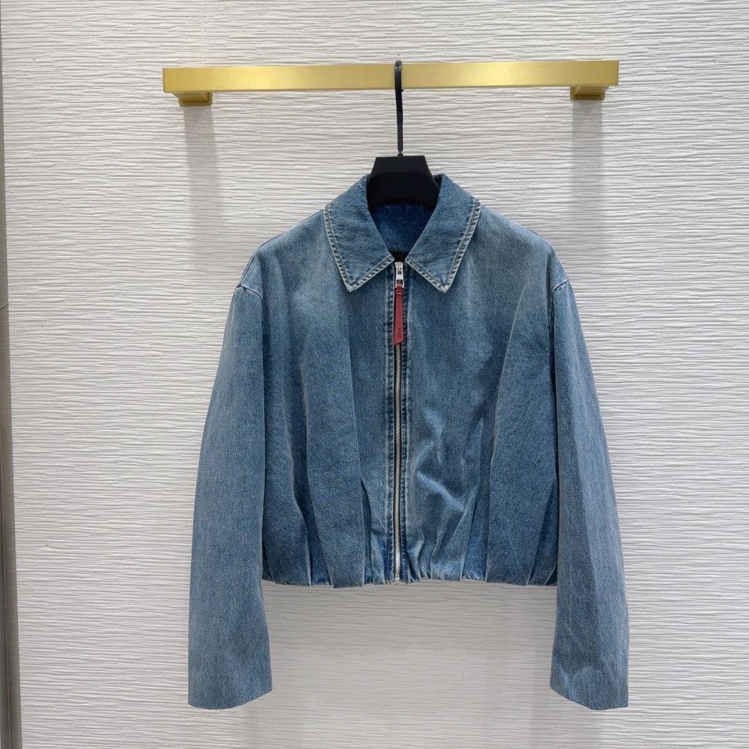 Loewe Women's Blue Draped Denim Jacket - DopestKickz