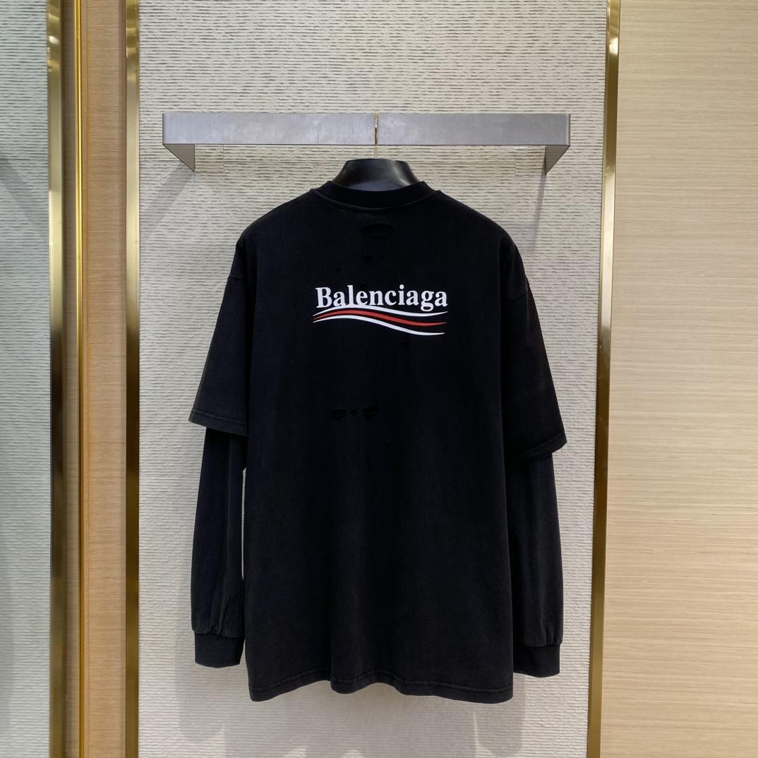 Balenciaga Political Campaign Layered T-shirt In Black - DopestKickz