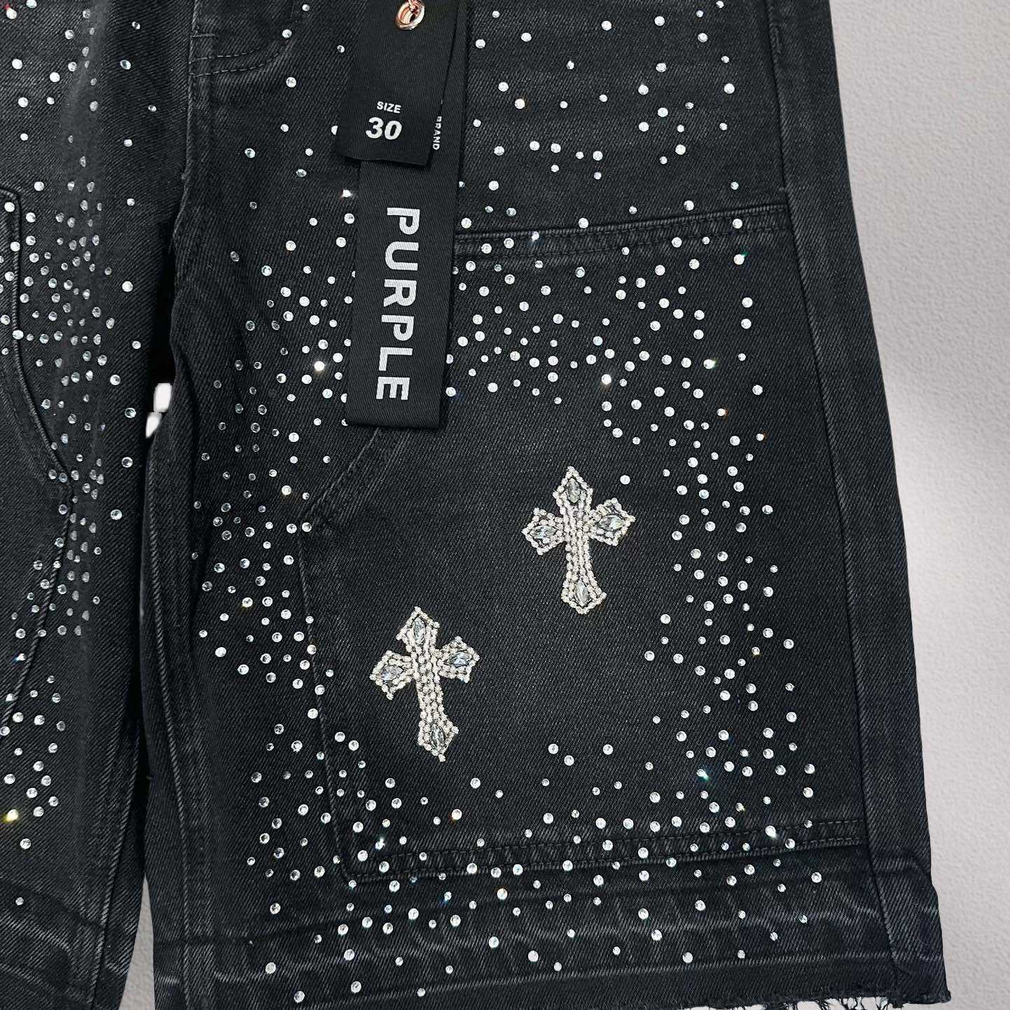 Purple-Brand Denim Shorts    6041 - DopestKickz