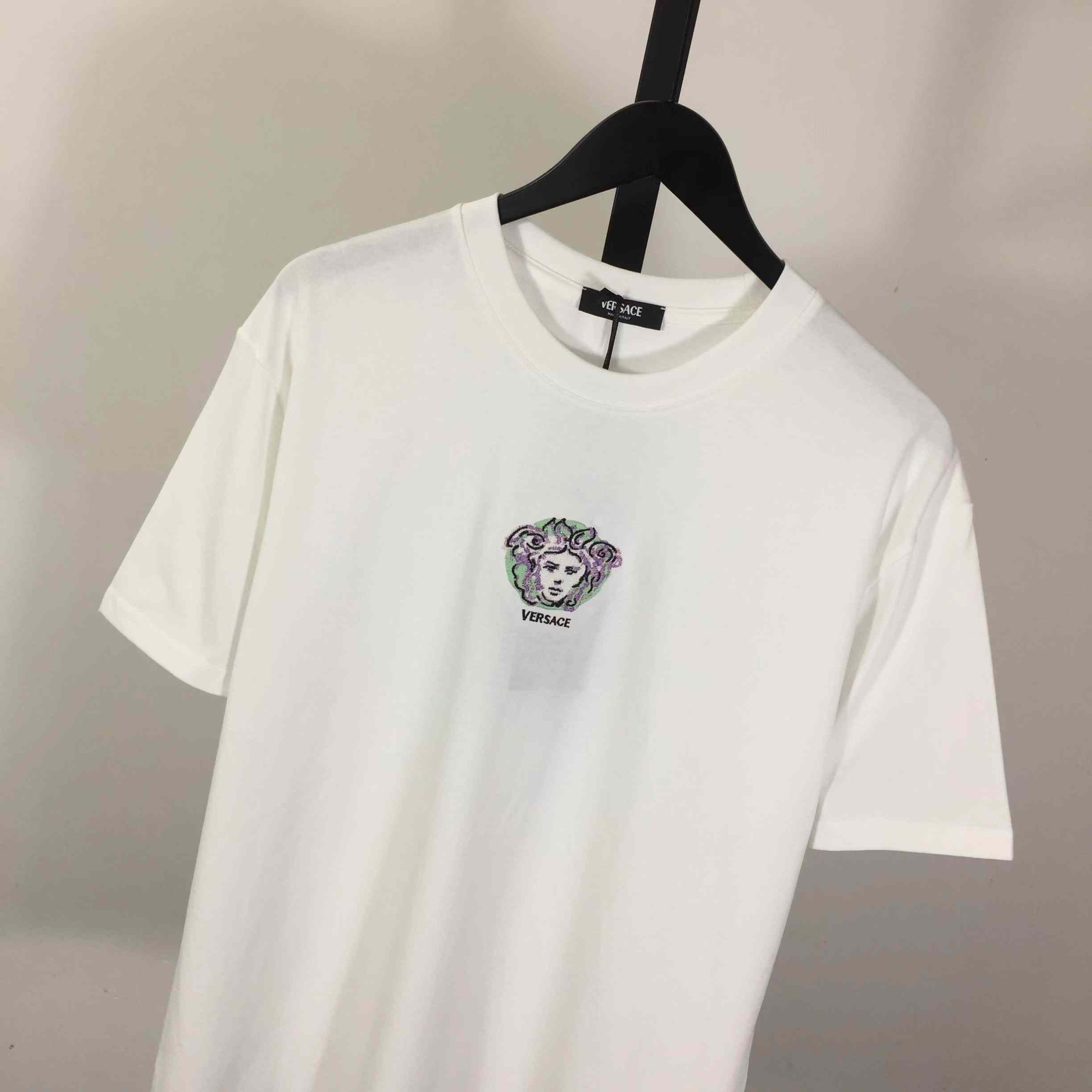 Versace Medusa Cotton T-shirt With Embroidery - DopestKickz
