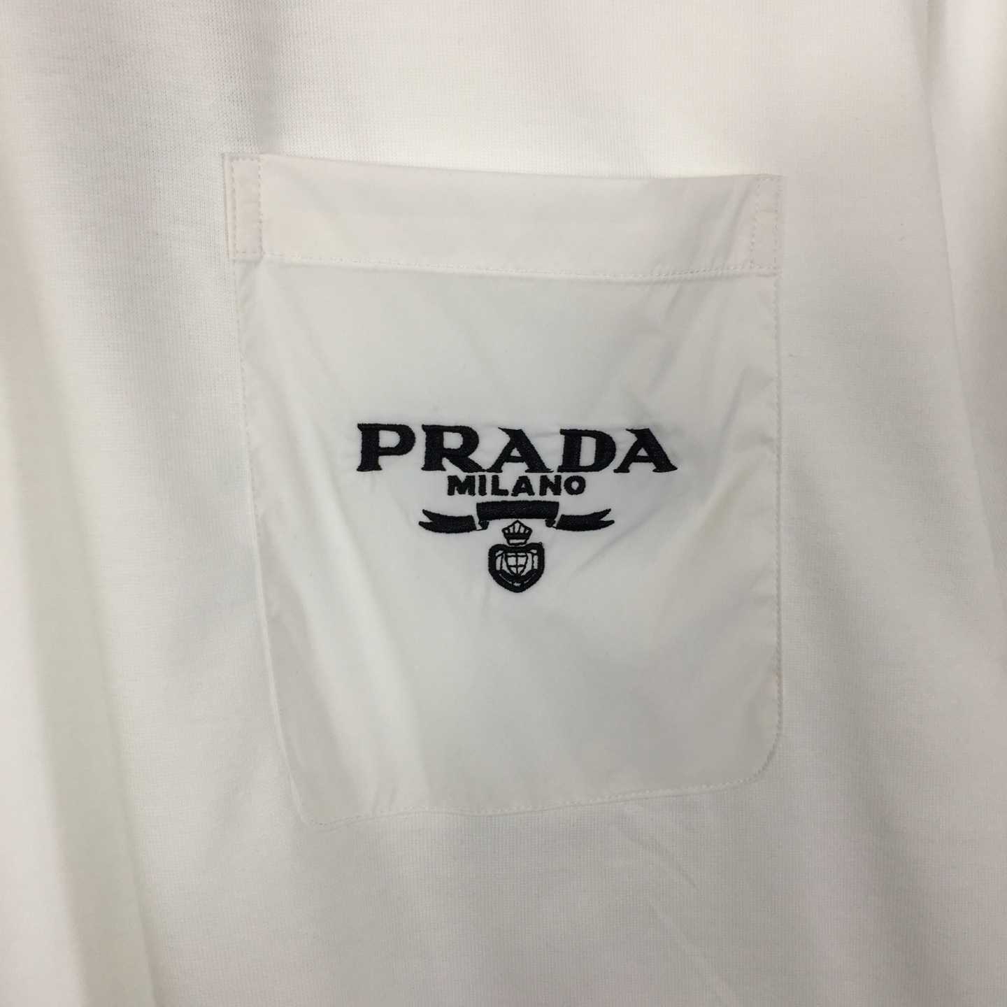 Prada T-shirt With Nylon Pocket And Letter Print - DopestKickz