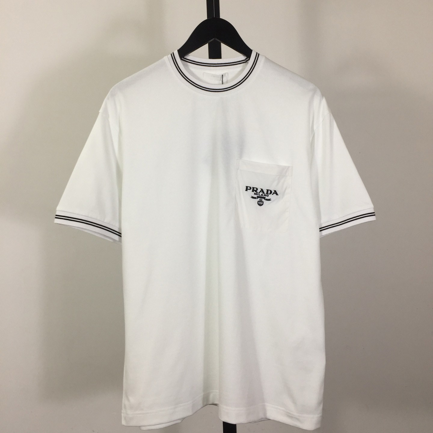 Prada T-shirt With Nylon Pocket And Letter Print - DopestKickz