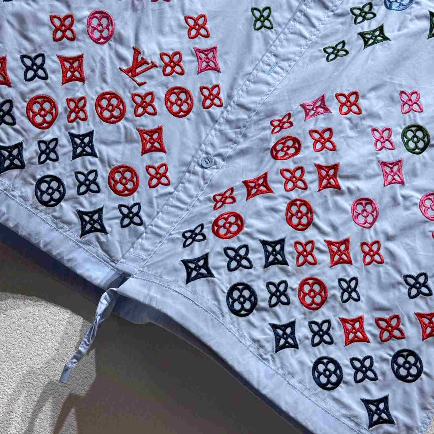 Louis Vuitton Monogram Flowers Embroidered Short-Sleeved Shirt  1AGTPB - DopestKickz