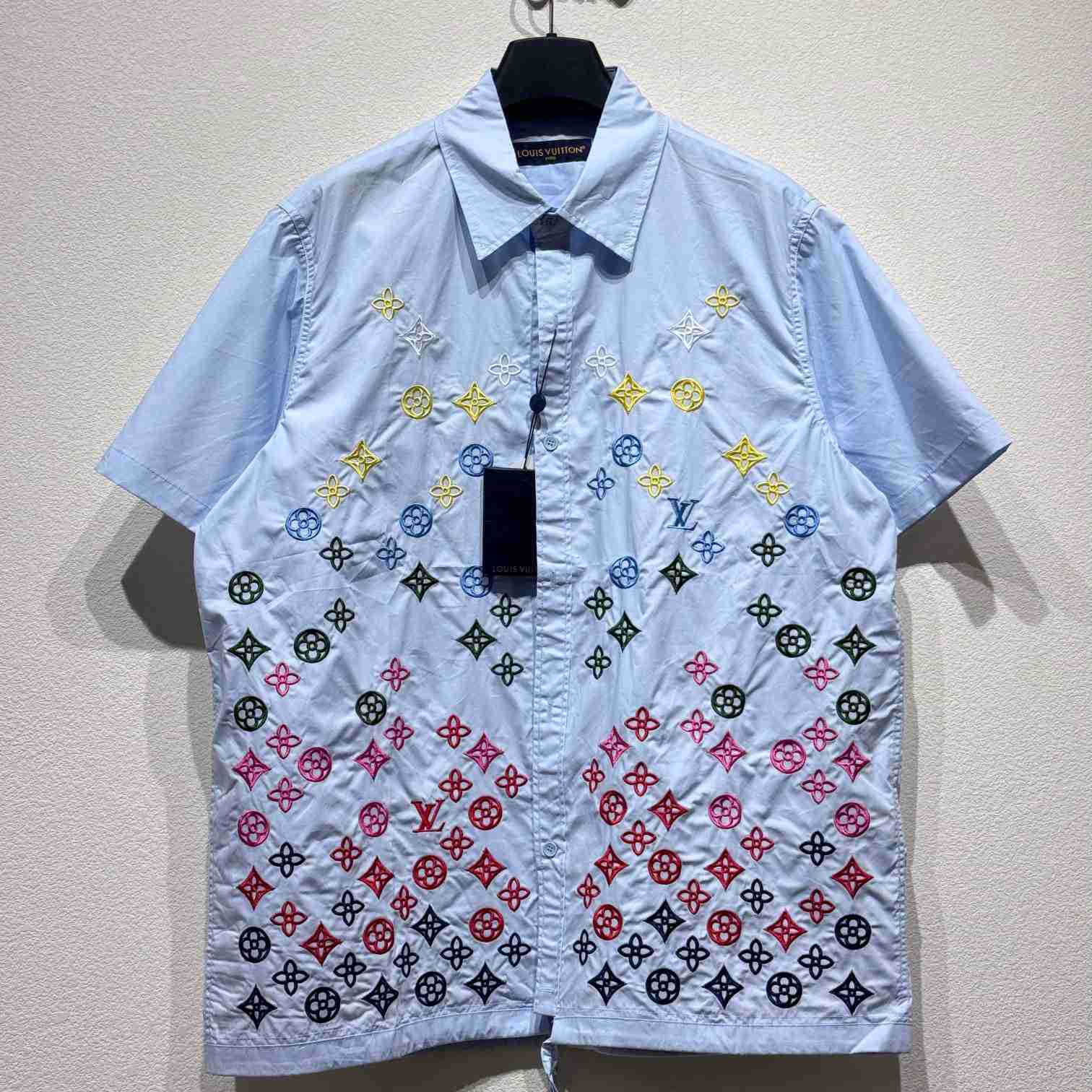 Louis Vuitton Monogram Flowers Embroidered Short-Sleeved Shirt  1AGTPB - DopestKickz