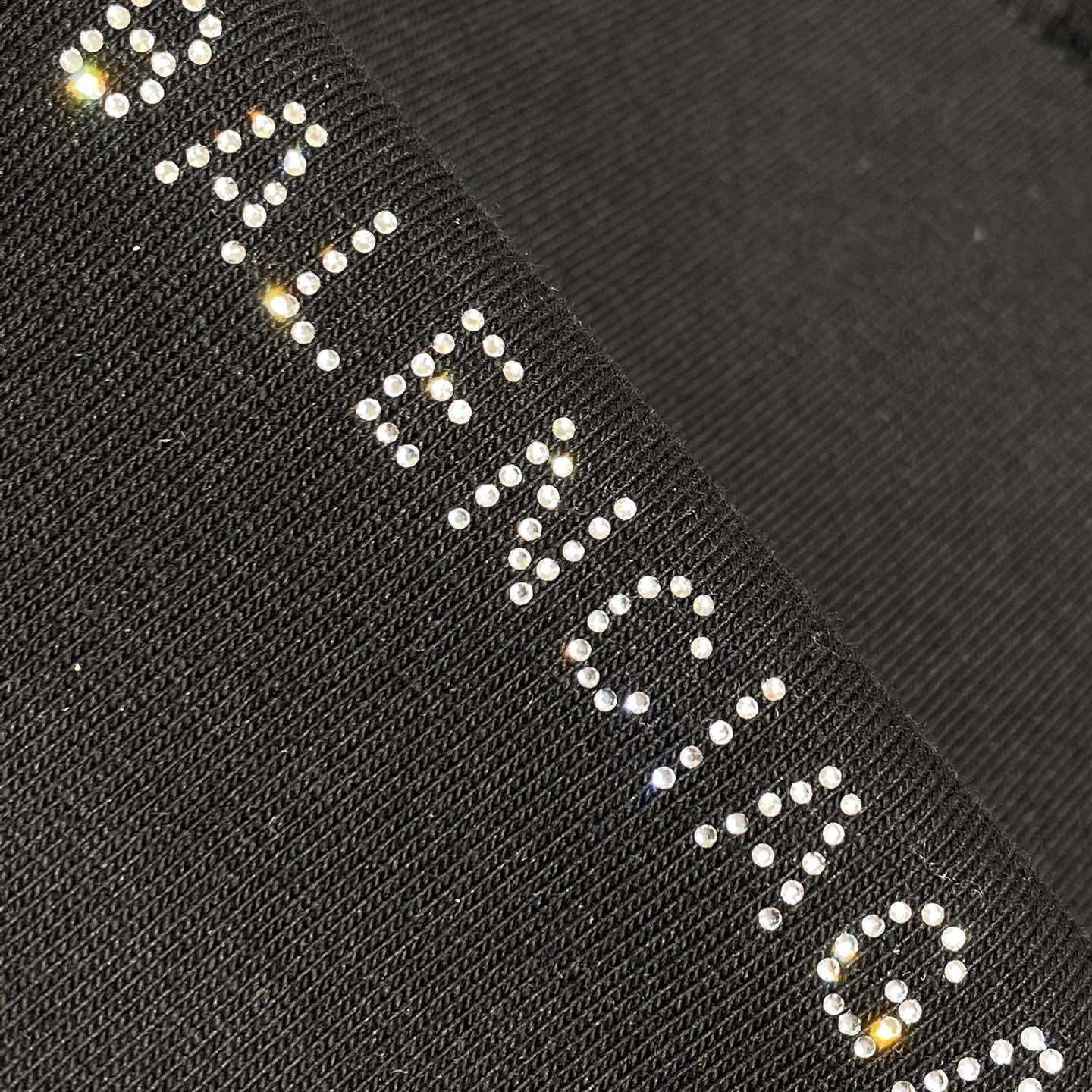 Balenciaga Back Strass Cropped T-Shirt in black - DopestKickz