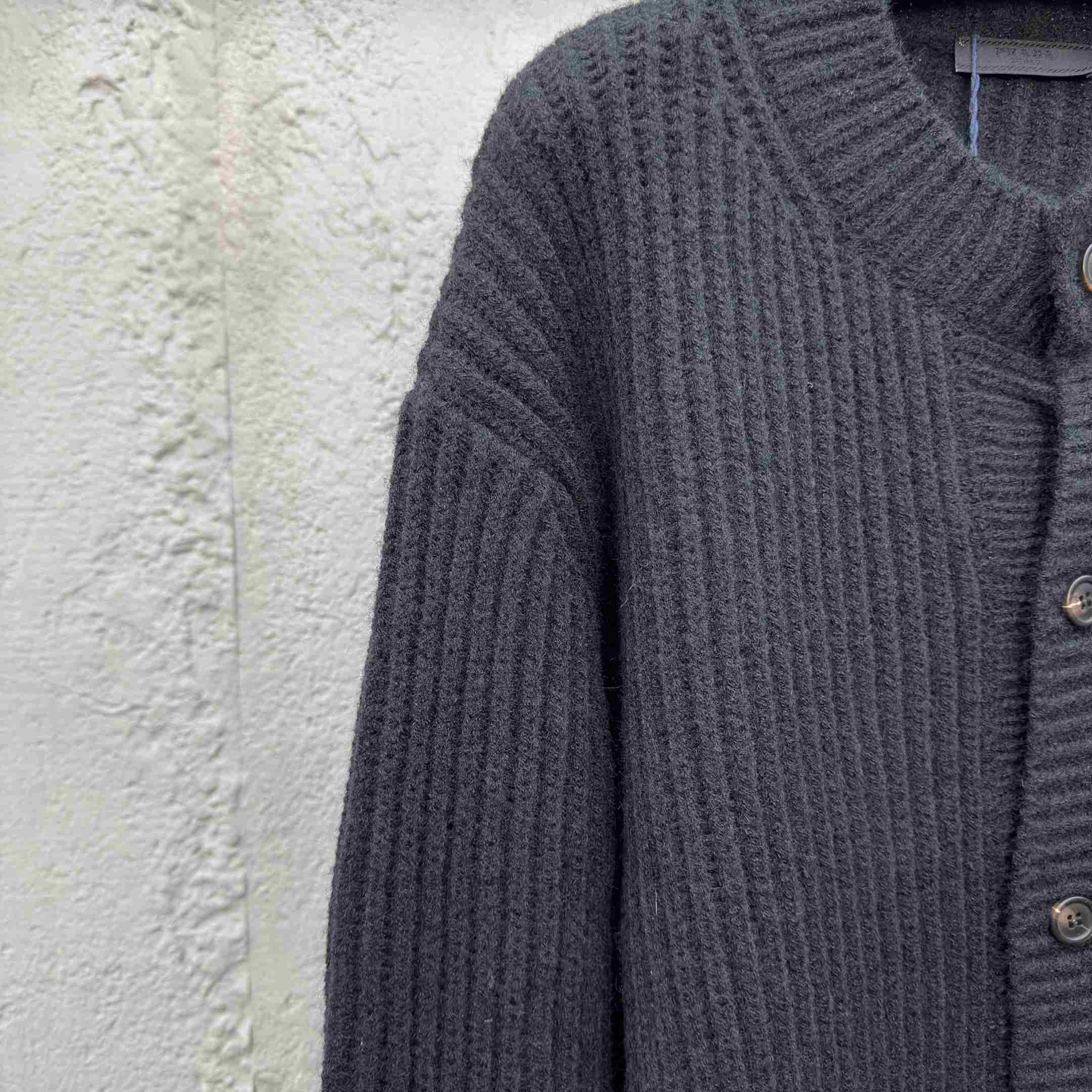 Prada Cashgora Button-Up Ribbed-Knitted Cardigan - DopestKickz
