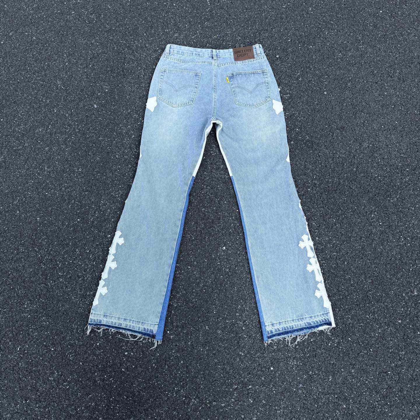 Chrome Hearts x Gallery Dept Cross Patch Flare Denim Jean - DopestKickz