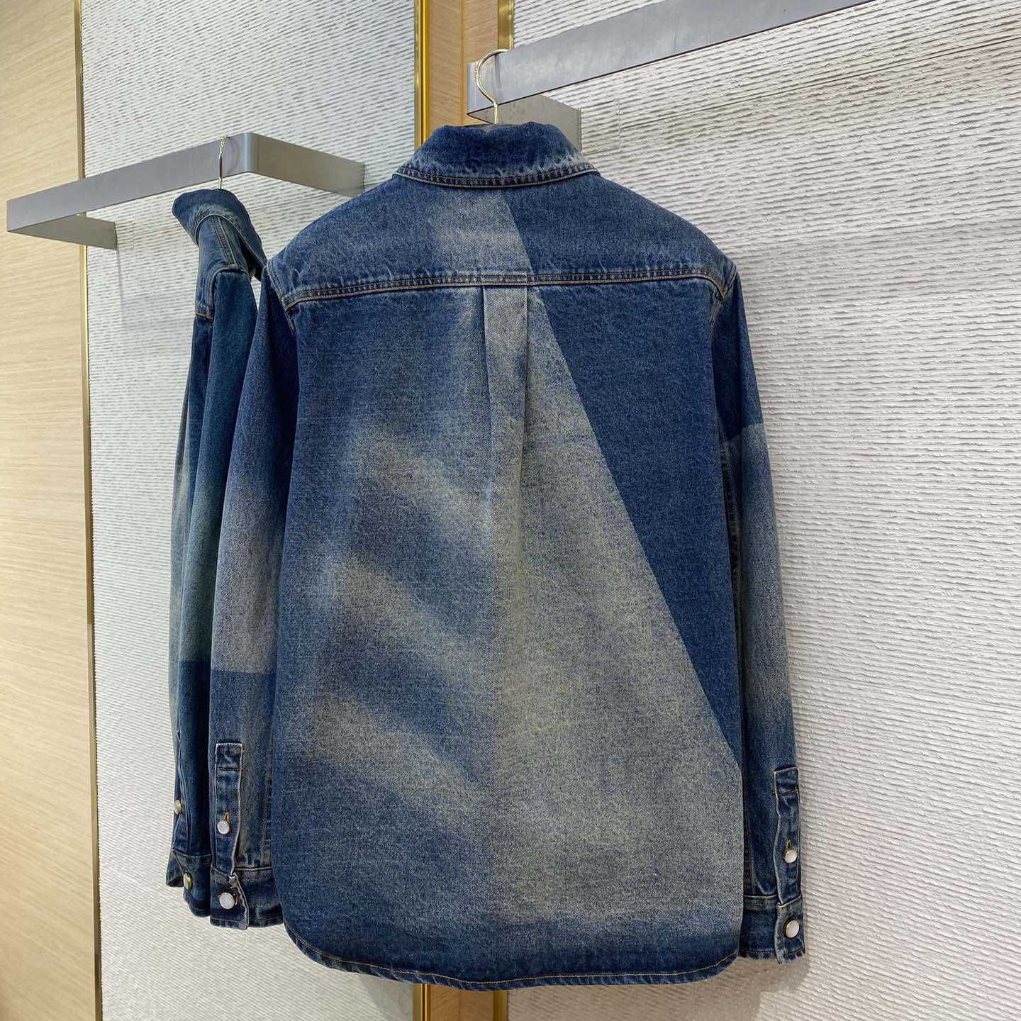 Louis Vuitton Sunfaded Effect Denim Long-Sleeved Shirt   1AHCI4 - DopestKickz