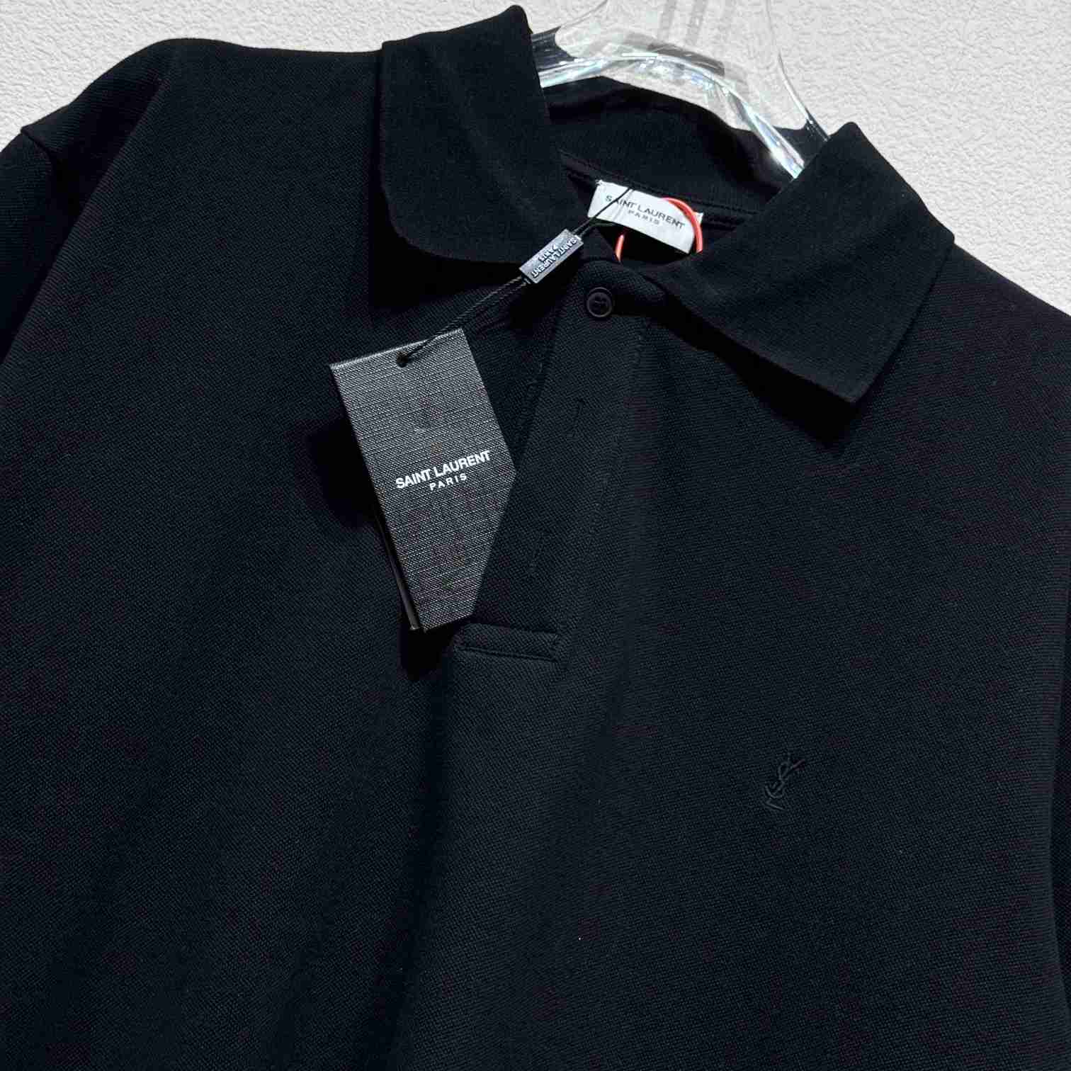Saint Laurent Cassandre Polo Shirt In Striped Pique - DopestKickz