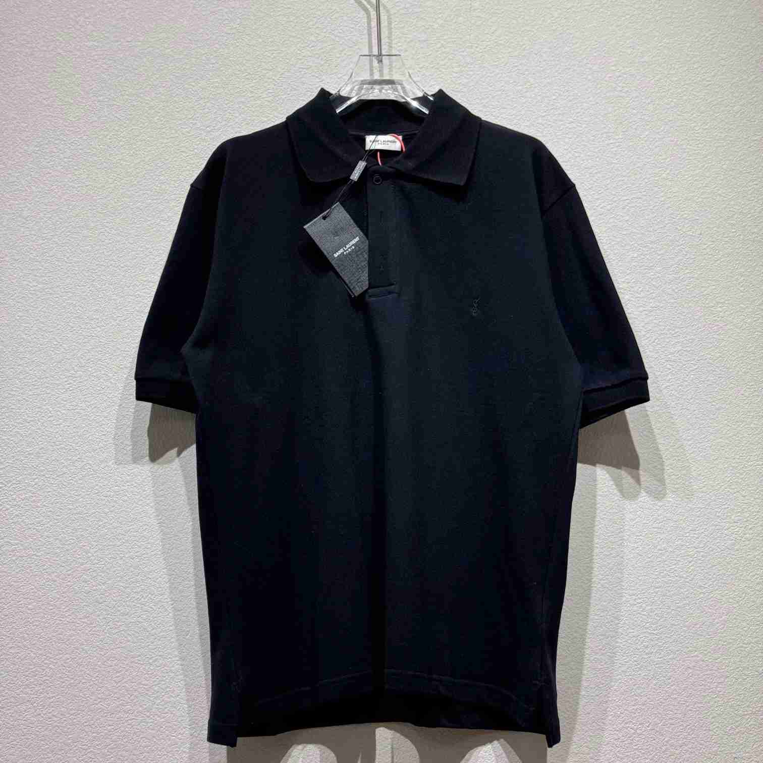 Saint Laurent Cassandre Polo Shirt In Striped Pique - DopestKickz
