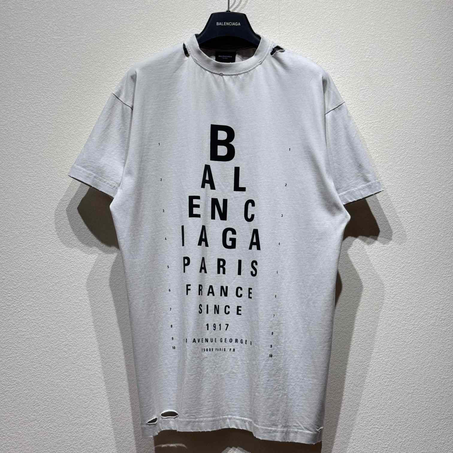 Balenciaga Optical T-Shirt Oversized In White - DopestKickz