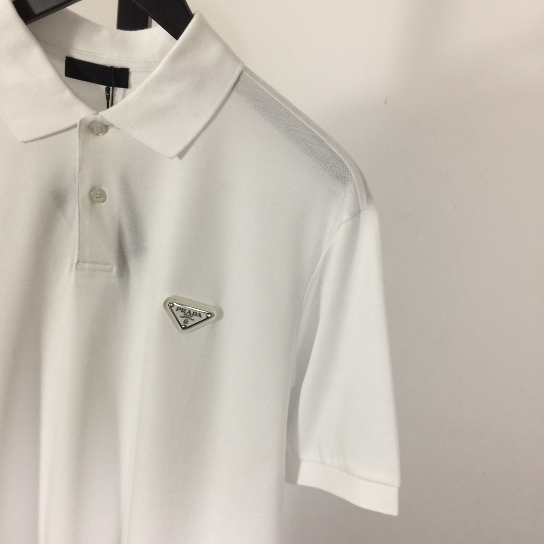 Prada Logo Cotton Polo Shirt - DopestKickz