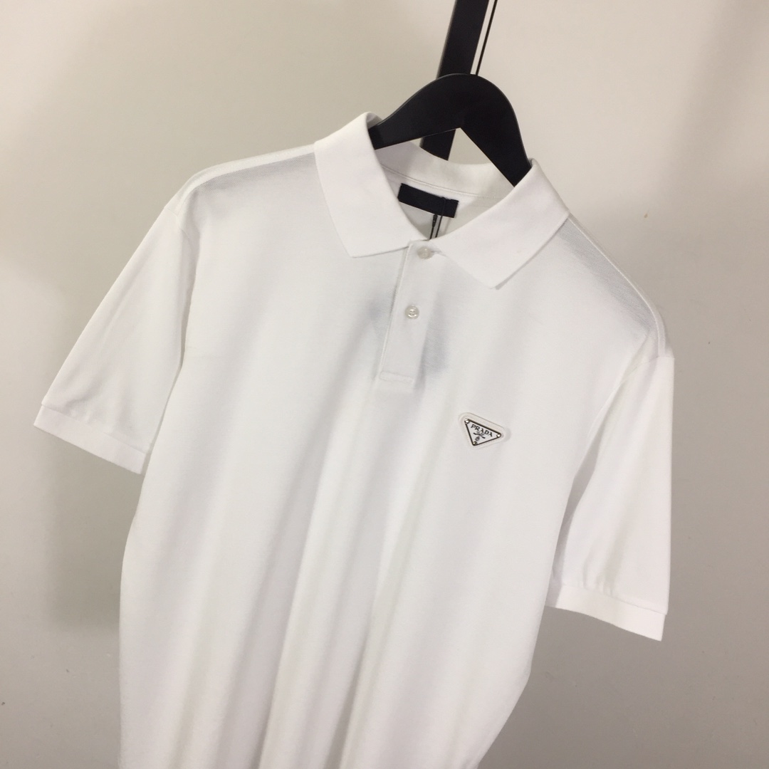 Prada Logo Cotton Polo Shirt - DopestKickz