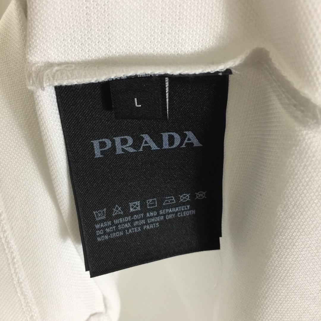 Prada Logo Cotton Polo Shirt - DopestKickz