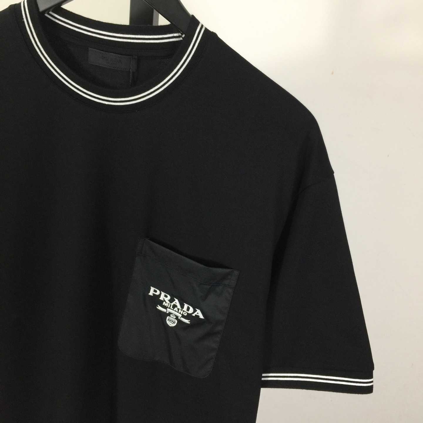 Prada T-shirt With Nylon Pocket And Letter Print - DopestKickz