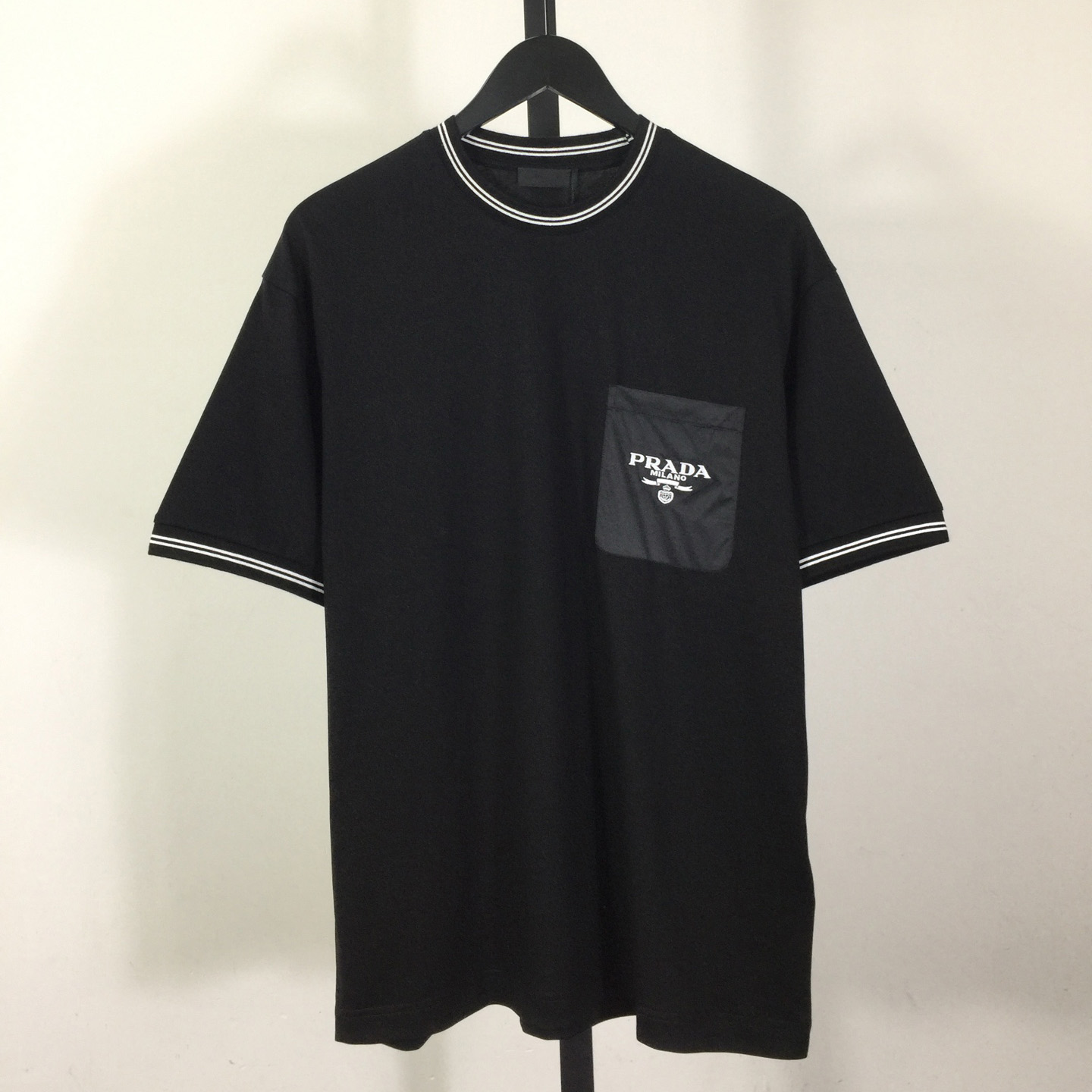 Prada T-shirt With Nylon Pocket And Letter Print - DopestKickz