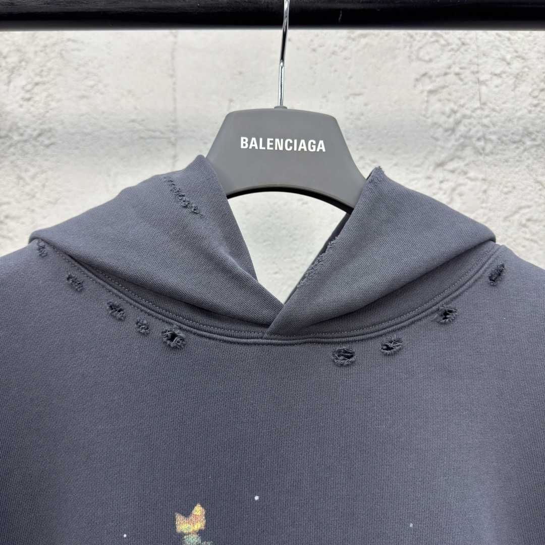 Balenciaga Paris Liberty Distressed Hoodie - DopestKickz