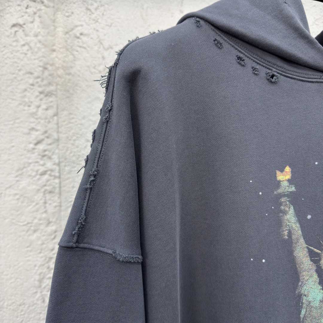 Balenciaga Paris Liberty Distressed Hoodie - DopestKickz
