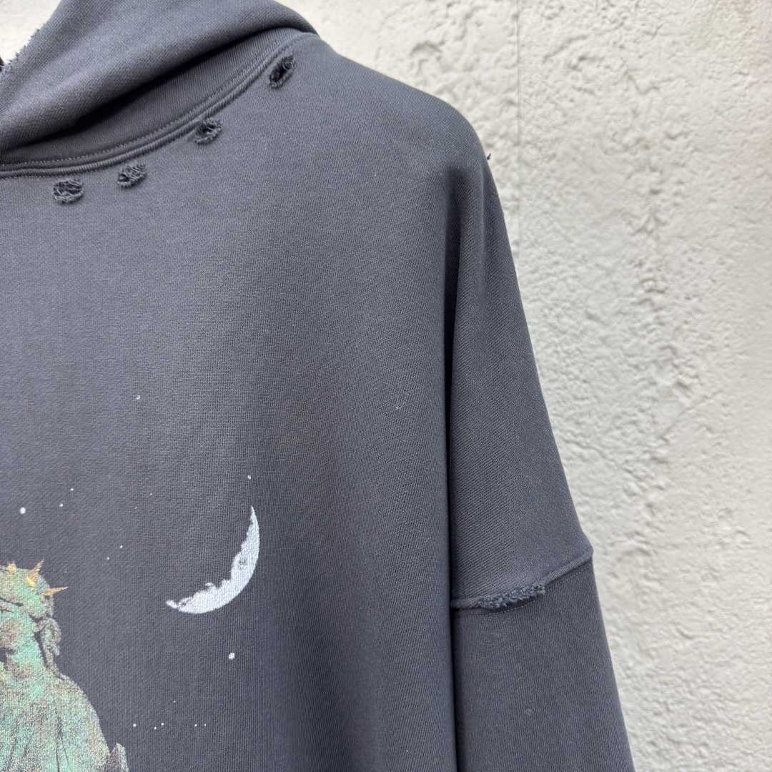Balenciaga Paris Liberty Distressed Hoodie - DopestKickz