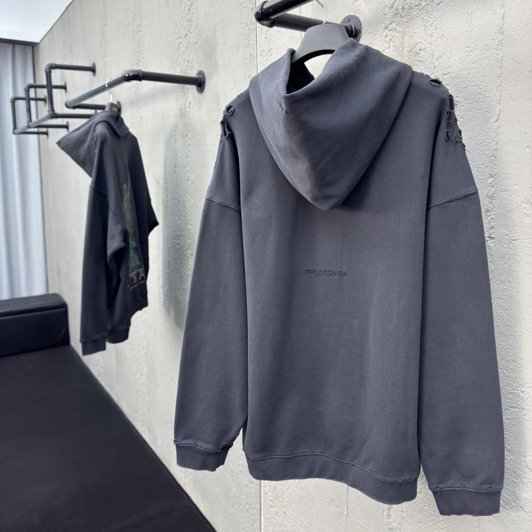 Balenciaga Paris Liberty Distressed Hoodie - DopestKickz