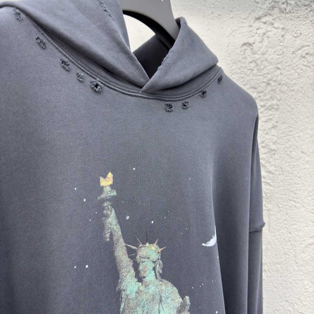 Balenciaga Paris Liberty Distressed Hoodie - DopestKickz
