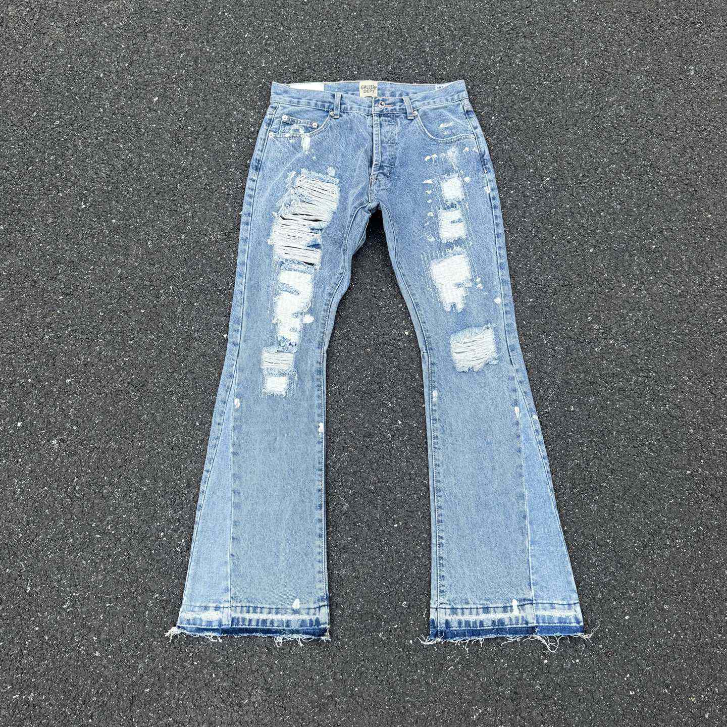 Gallery Dept. Ripped Denim Flared Pants - DopestKickz