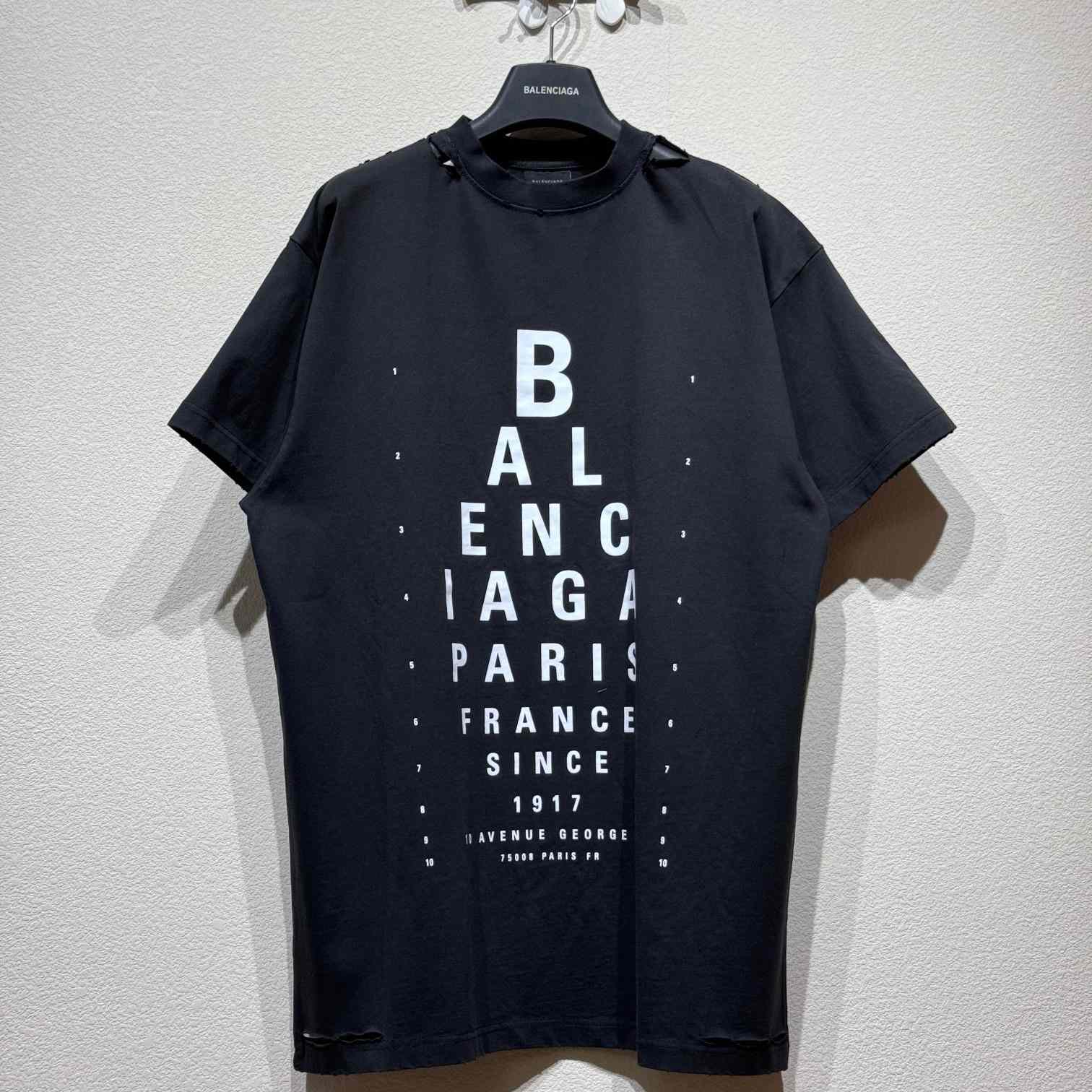 Balenciaga Optical T-Shirt Oversized In Washed Black - DopestKickz