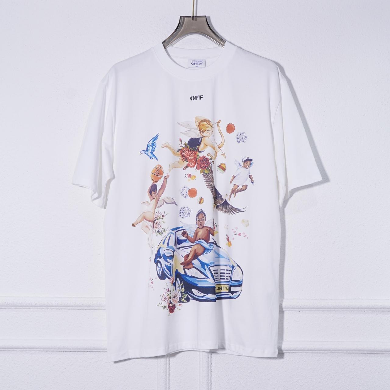 Off White White Car Fresco T-Shirt - DopestKickz