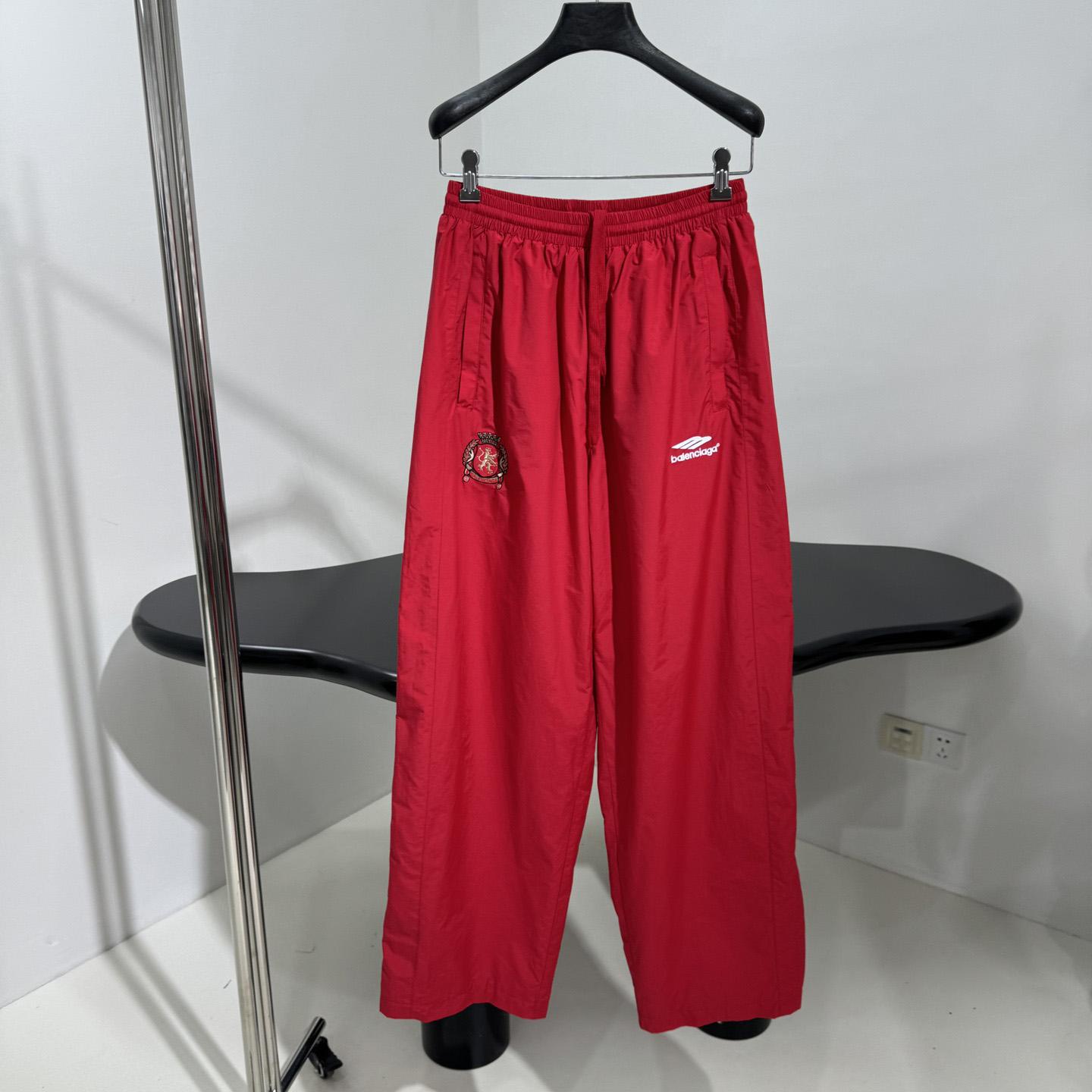 Balenciaga Paris Soccer Tracksuit Pant In Red - DopestKickz
