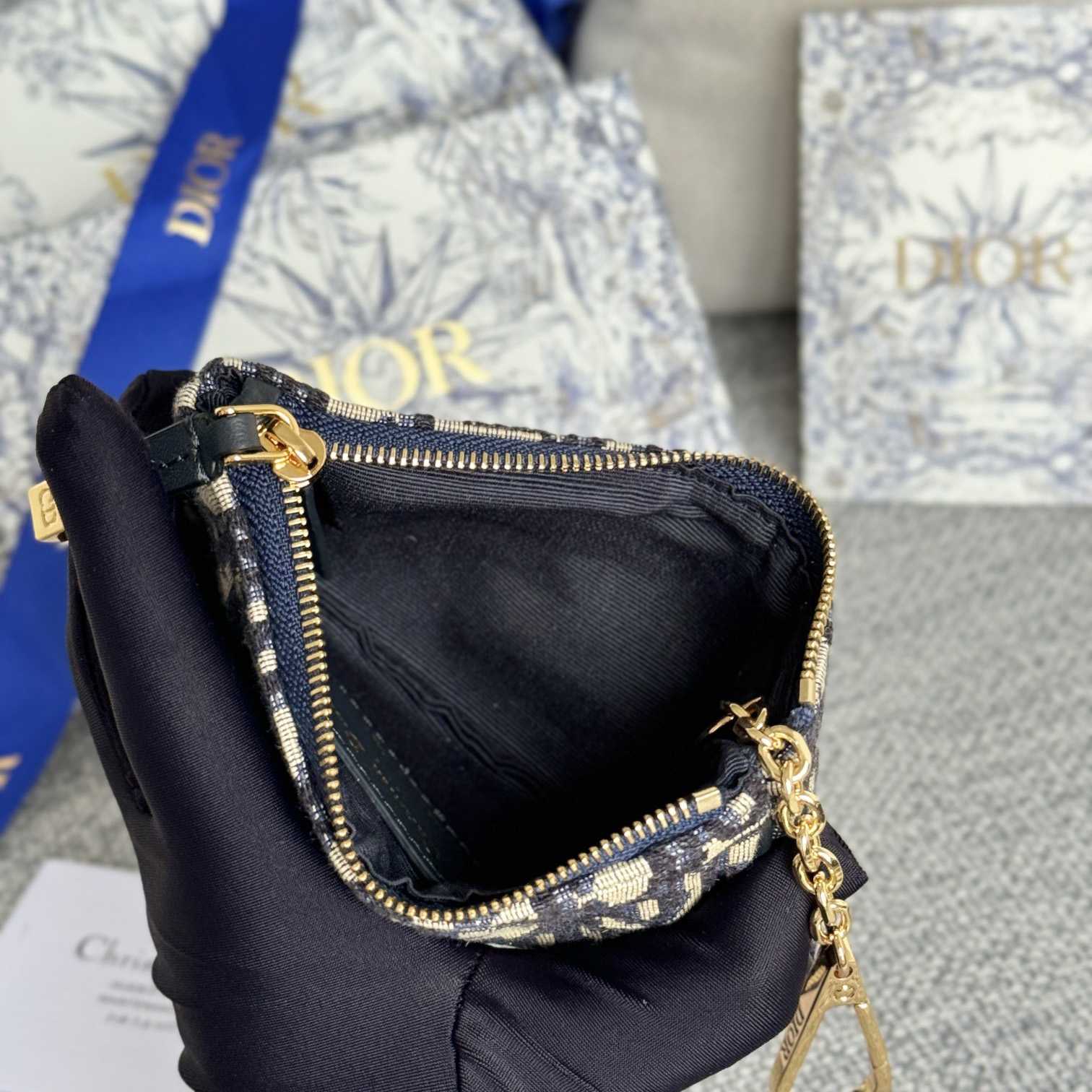 Dior 30 Montaigne Glycine Zipped Key Case (14.5*7.6cm) - DopestKickz
