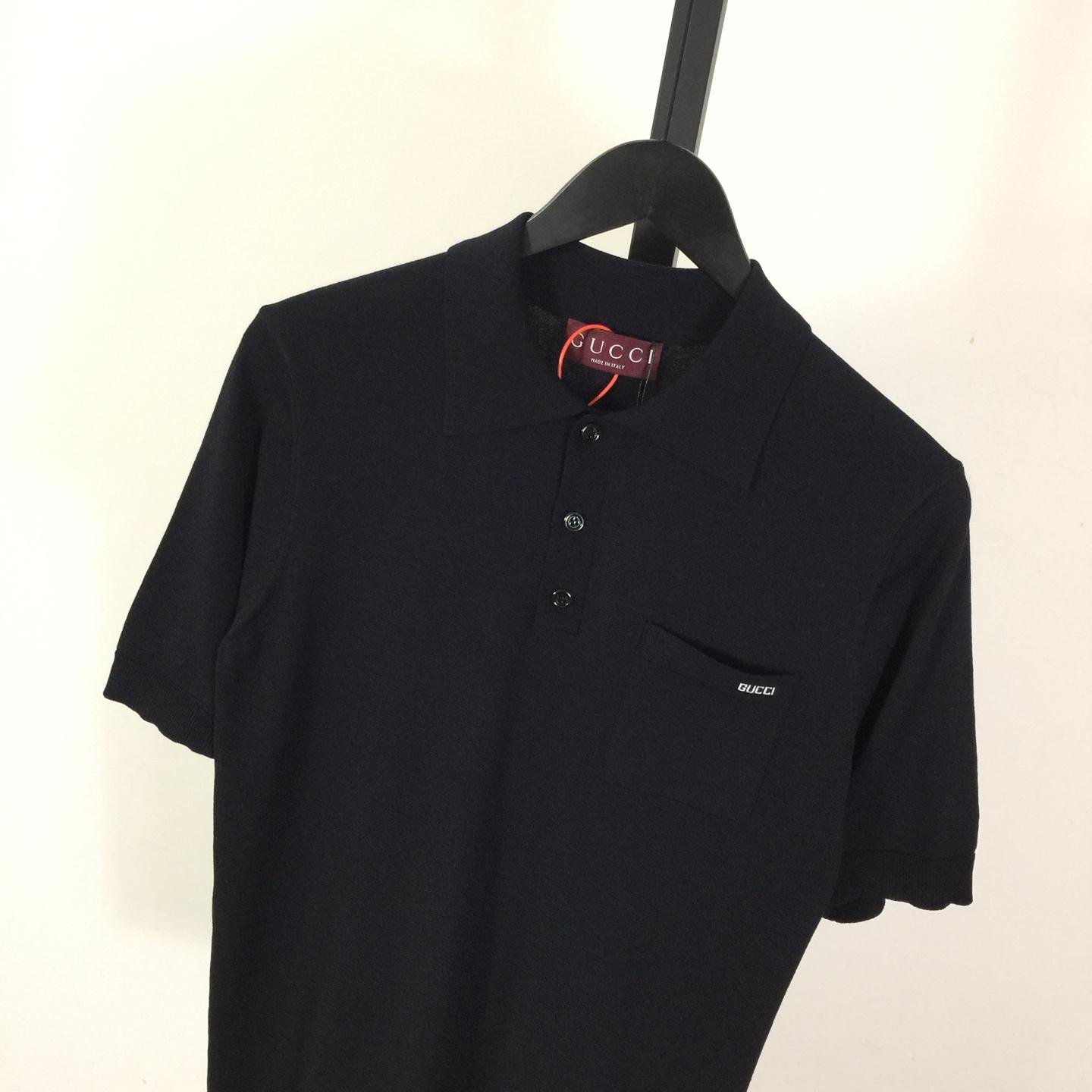 Gucci Fine Wool Knit Polo Top With Intarsia  - DopestKickz