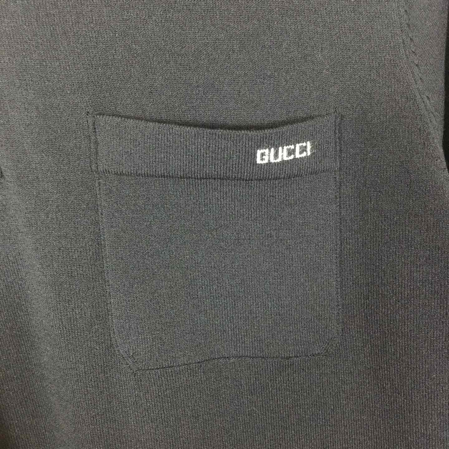 Gucci Fine Wool Knit Polo Top With Intarsia  - DopestKickz