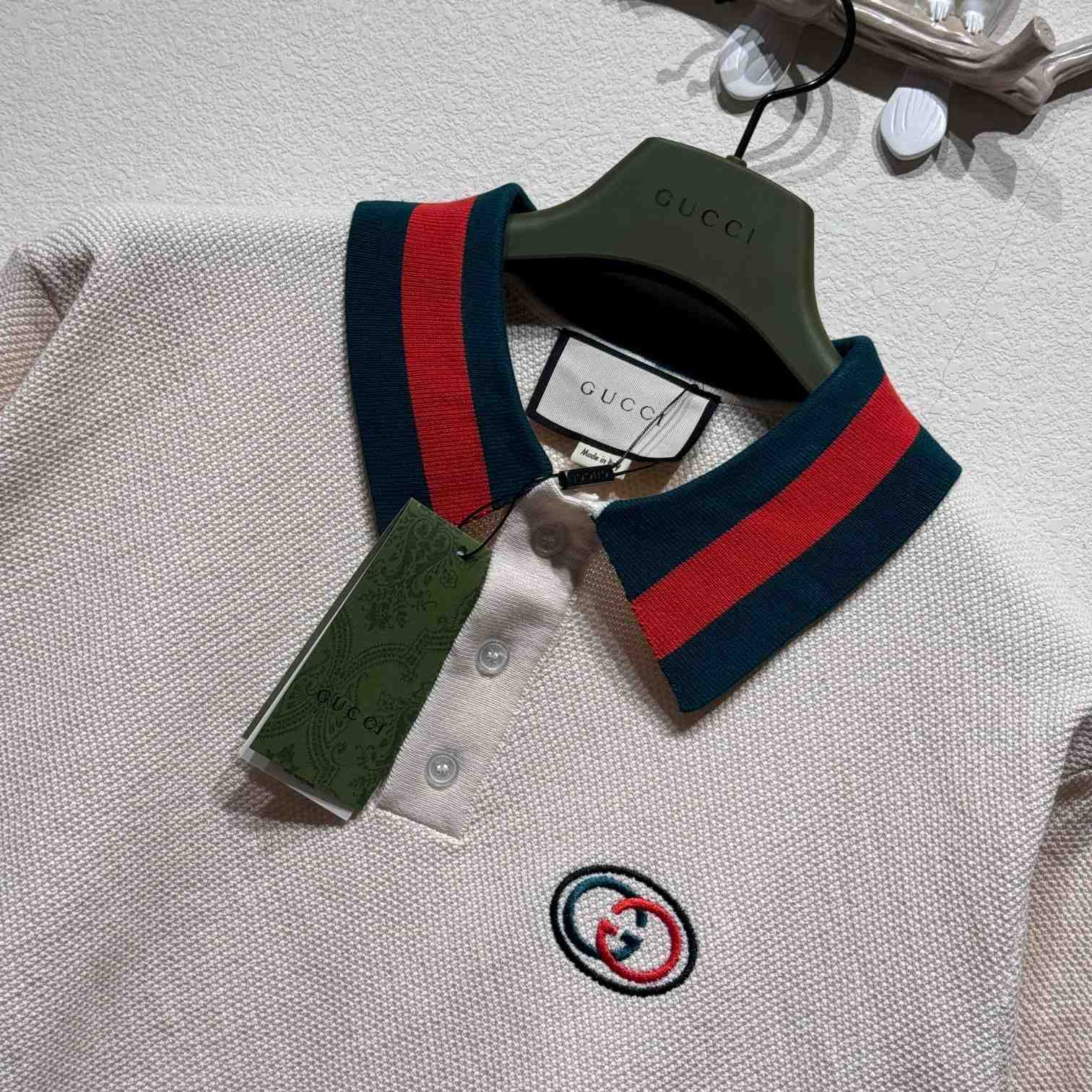 Gucci Knit Cotton Polo Shirt With Web - DopestKickz